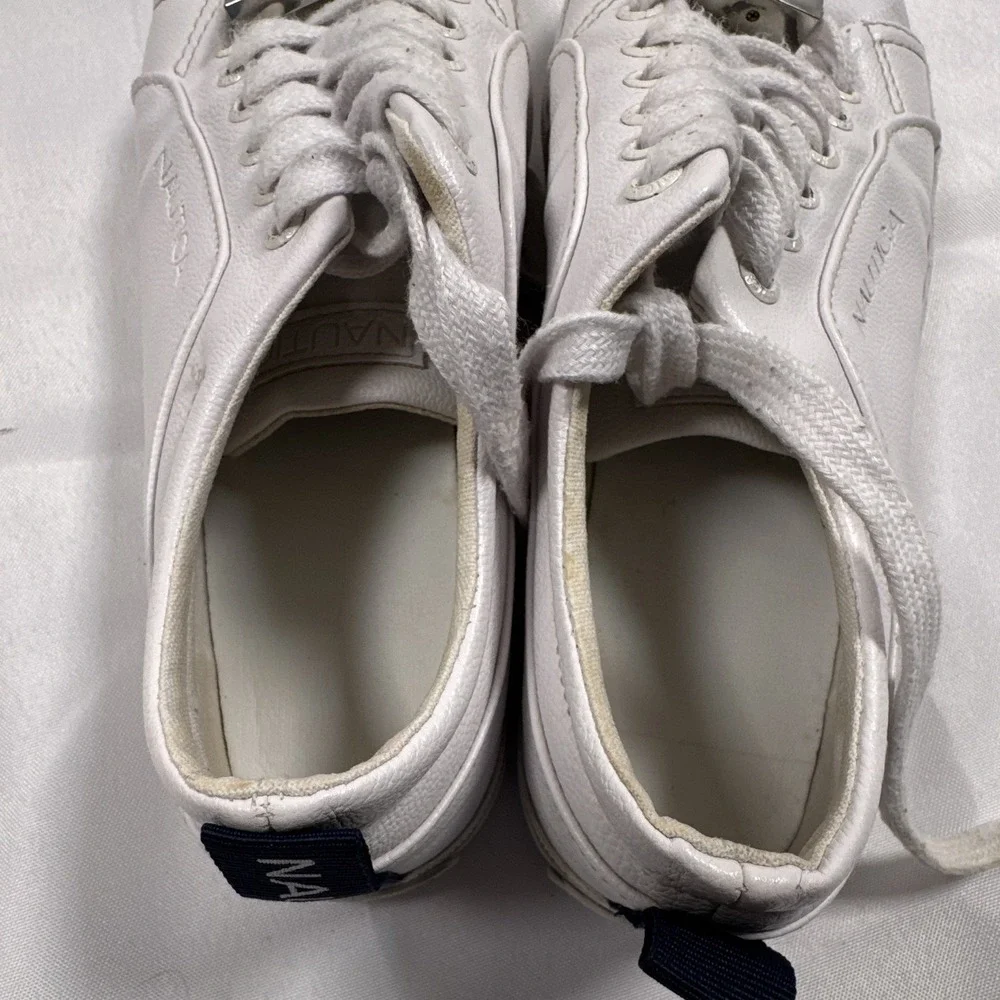 Nautica White Low Top Lace-Up Athletic Sneaker Casual Shoes Size 6.5 US